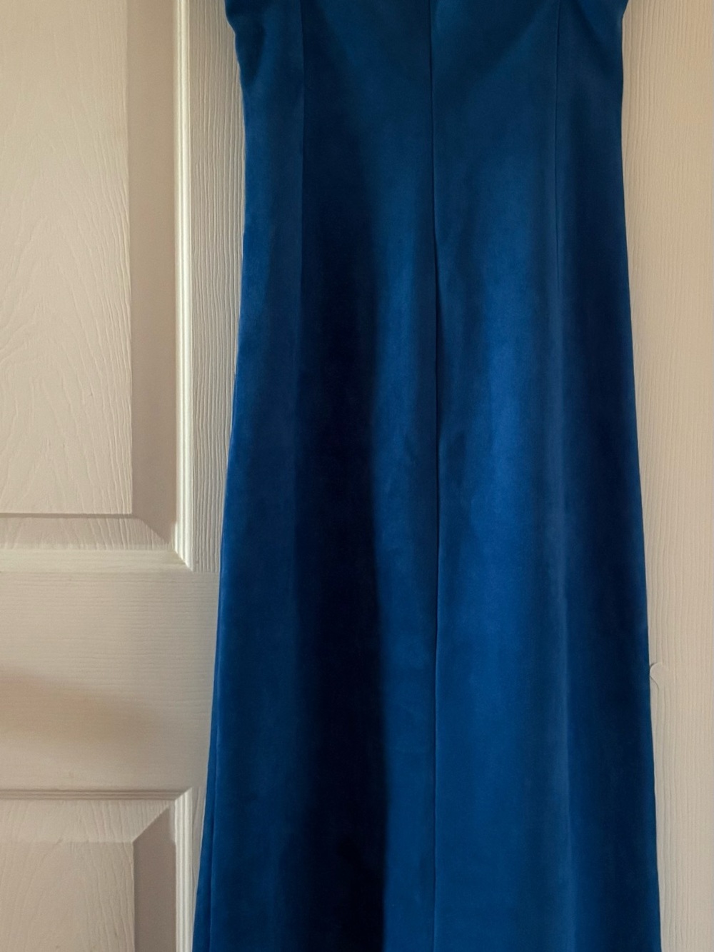 Zara Removable Strap Cobalt Blue Faux Suede Maxi Dress Size Medium NWT - Picture 7 of 14